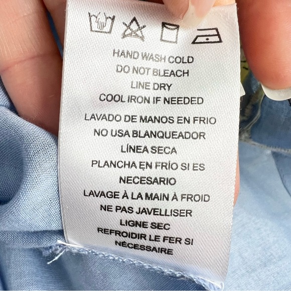 dRA Anthropologie Yara Blue Eyelet Floral Dress Sz S - Picture 16 of 16